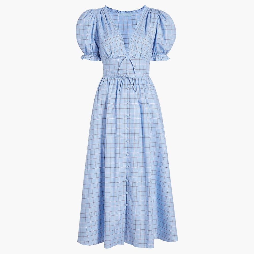Hill House Blue Check Midi Dress